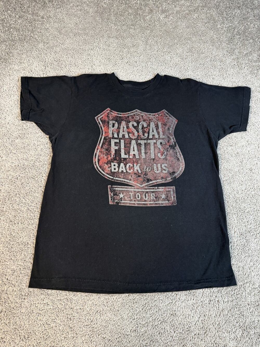 Rascal Flatts Shirt Mens L Black Back To Us Tour Graphic Crew Neck Tagless
